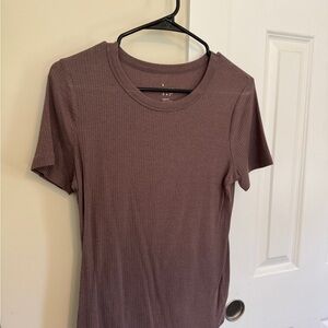 a new day Mauve Ribbed Short Sleeve Top